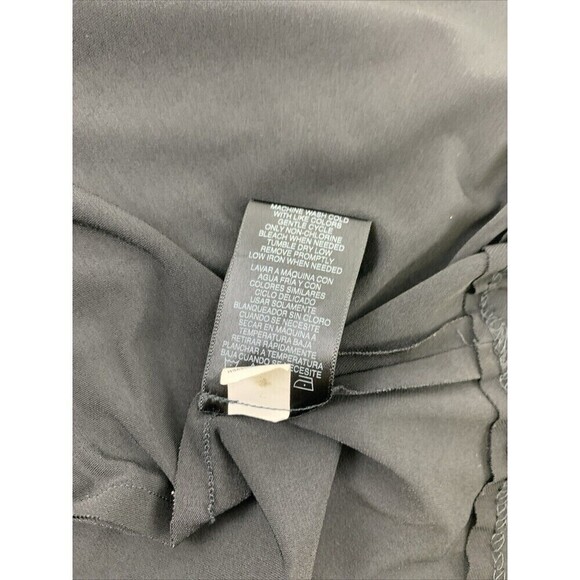 Norma Kamali Black Sleeveless Dress Deep V-Neck Flare Stretch Knee Womens Large - Picture 12 of 12